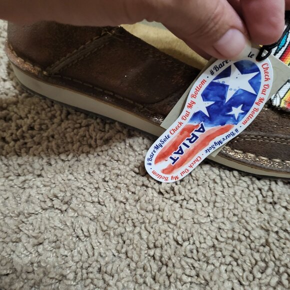 Womens Ariat Cruiser Rose Gold Aztec Arrow Print Cruiser Leather Loafer Size 9.5 - Picture 5 of 9